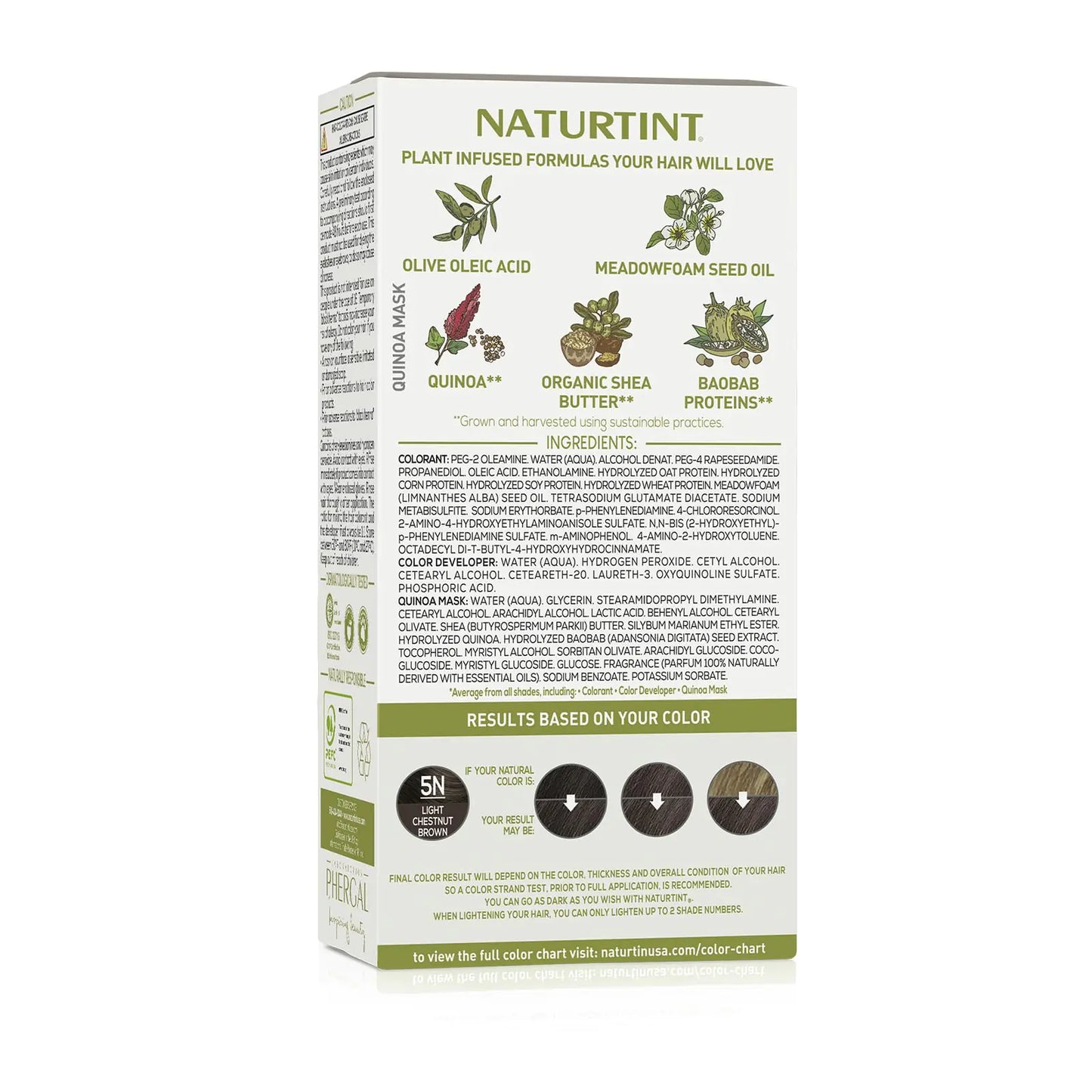 Naturtint Permanent Hair Color 5N Light Chestnut Brown (Pack of 6), Ammonia Free, Vegan, Cruelty Free, up to 100% Gray Coverage, Long Lasting Results