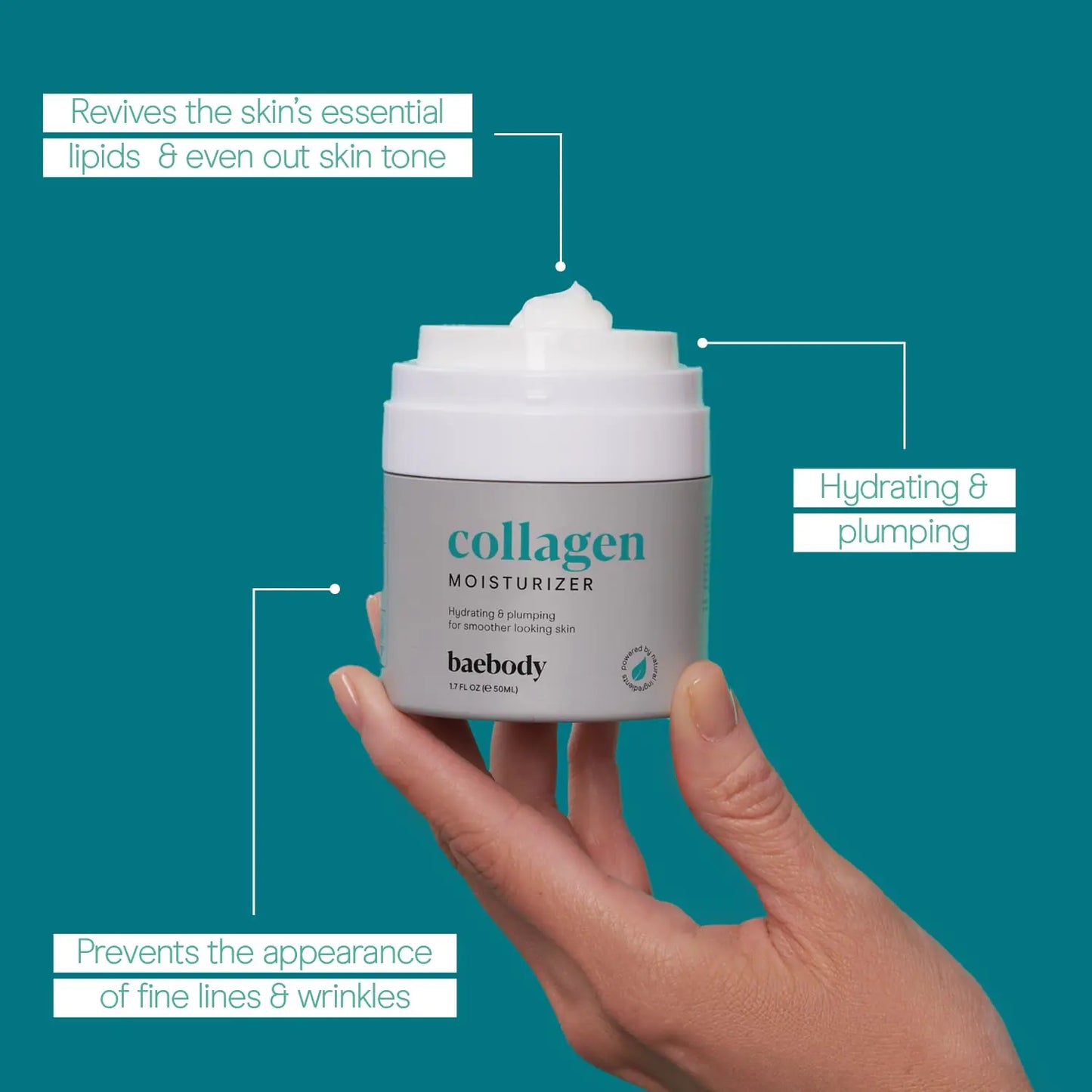 Baebody Critically Acclaimed Vegan Collagen Moisturizer for Face, Collagen Cream for Men & Women, Anti Aging Moisturizer, Neck & Décollet Firming Collagen Face Cream 1.7 fl oz
