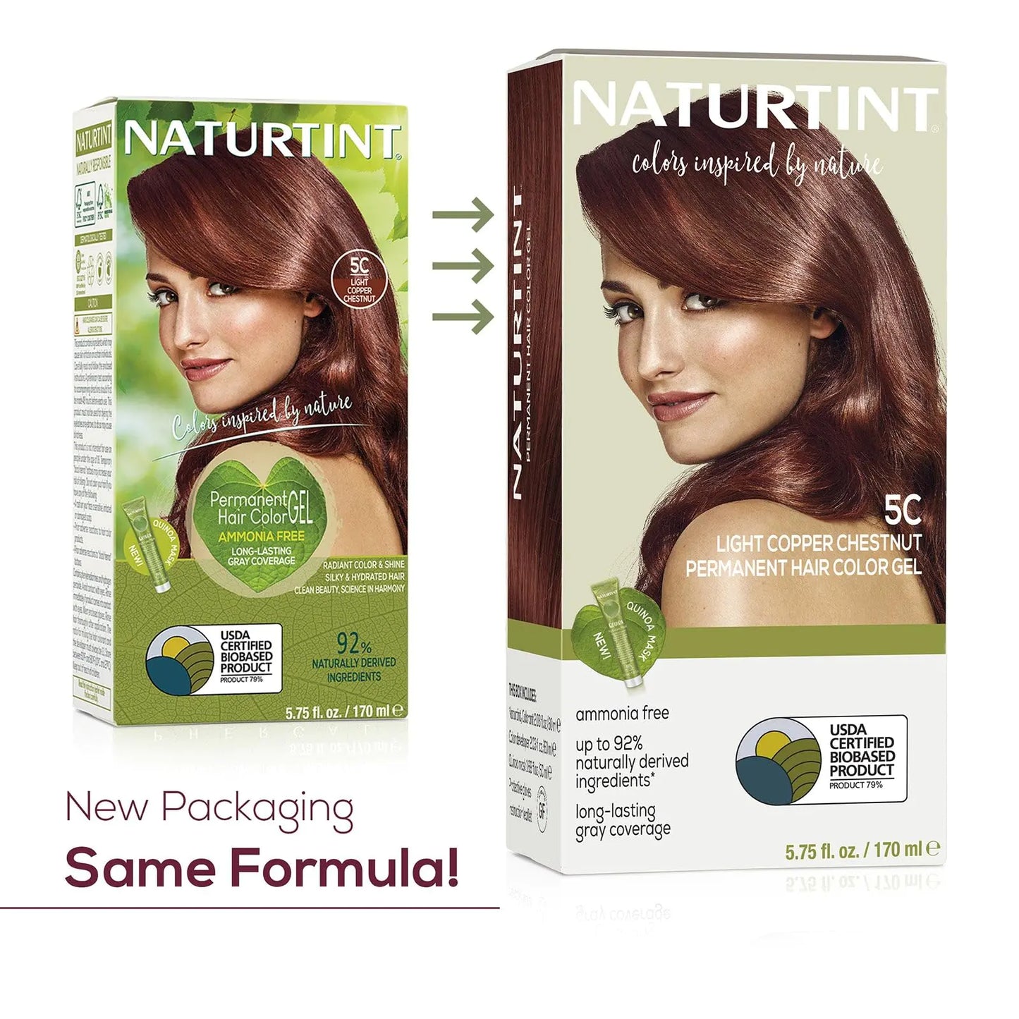Naturtint Permanent Hair Color 5C Light Copper Chestnut (Pack of 1), Ammonia Free, Vegan, Cruelty Free, up to 100% Gray Coverage, Long Lasting Results