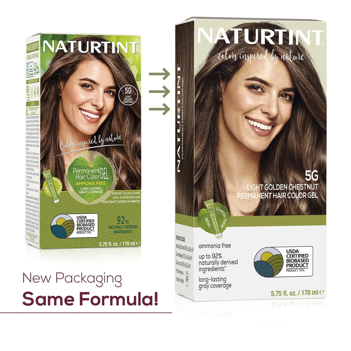 Naturtint Permanent Hair Color 5G Light Golden Chestnut (Pack of 6), Ammonia Free, Vegan, Cruelty Free, up to 100% Gray Coverage, Long Lasting Results