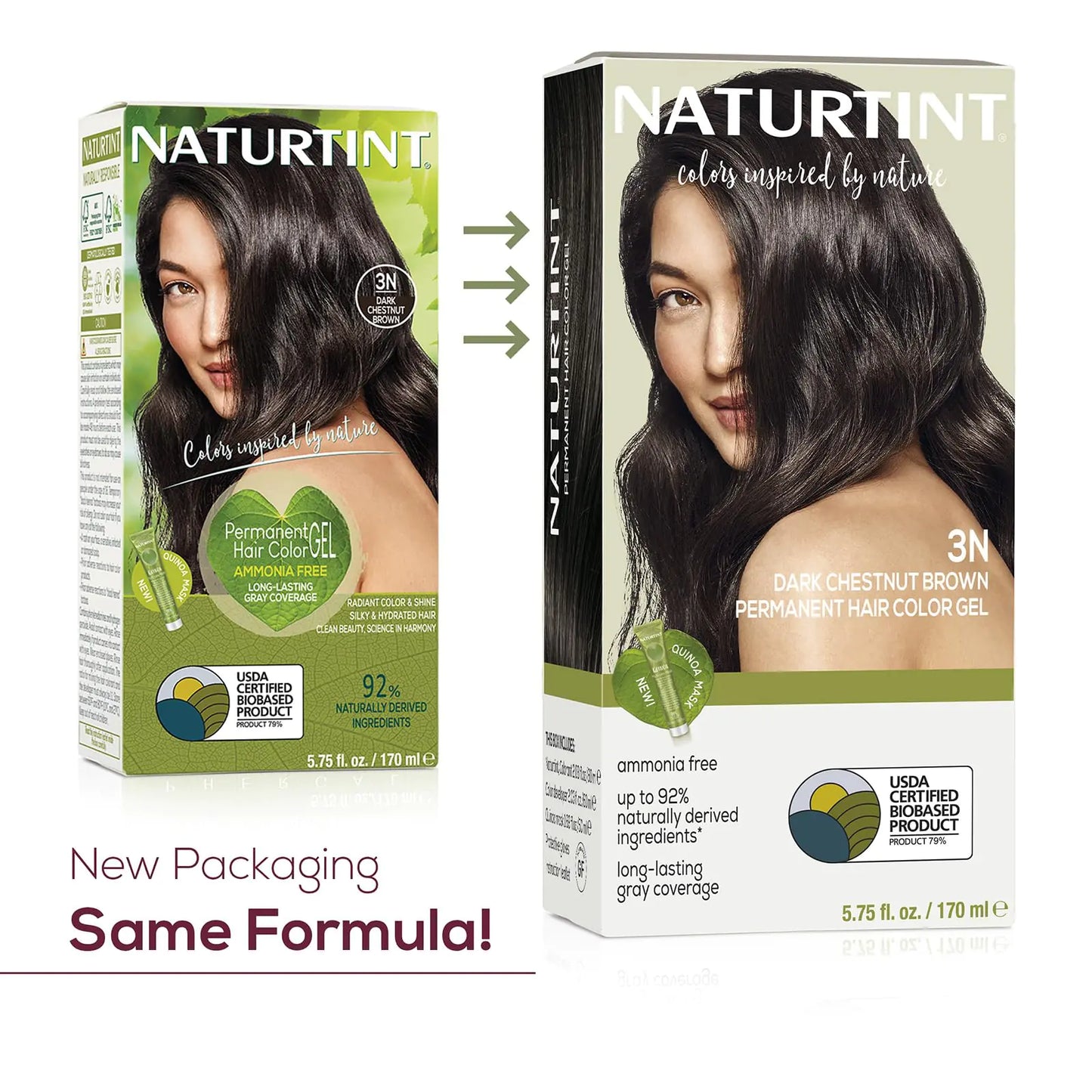 Naturtint Permanent Hair Color 3N Dark Chestnut Brown (Pack of 6), Ammonia Free, Vegan, Cruelty Free, up to 100% Gray Coverage, Long Lasting Results