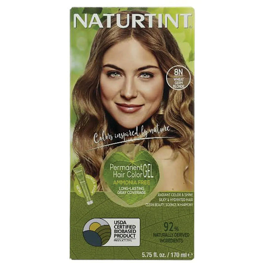 Naturtint Permanent Hair Color 8N Wheat Germ Blonde (Pack of 1), Ammonia Free, Vegan, Cruelty Free, up to 100% Gray Coverage, Long Lasting Results