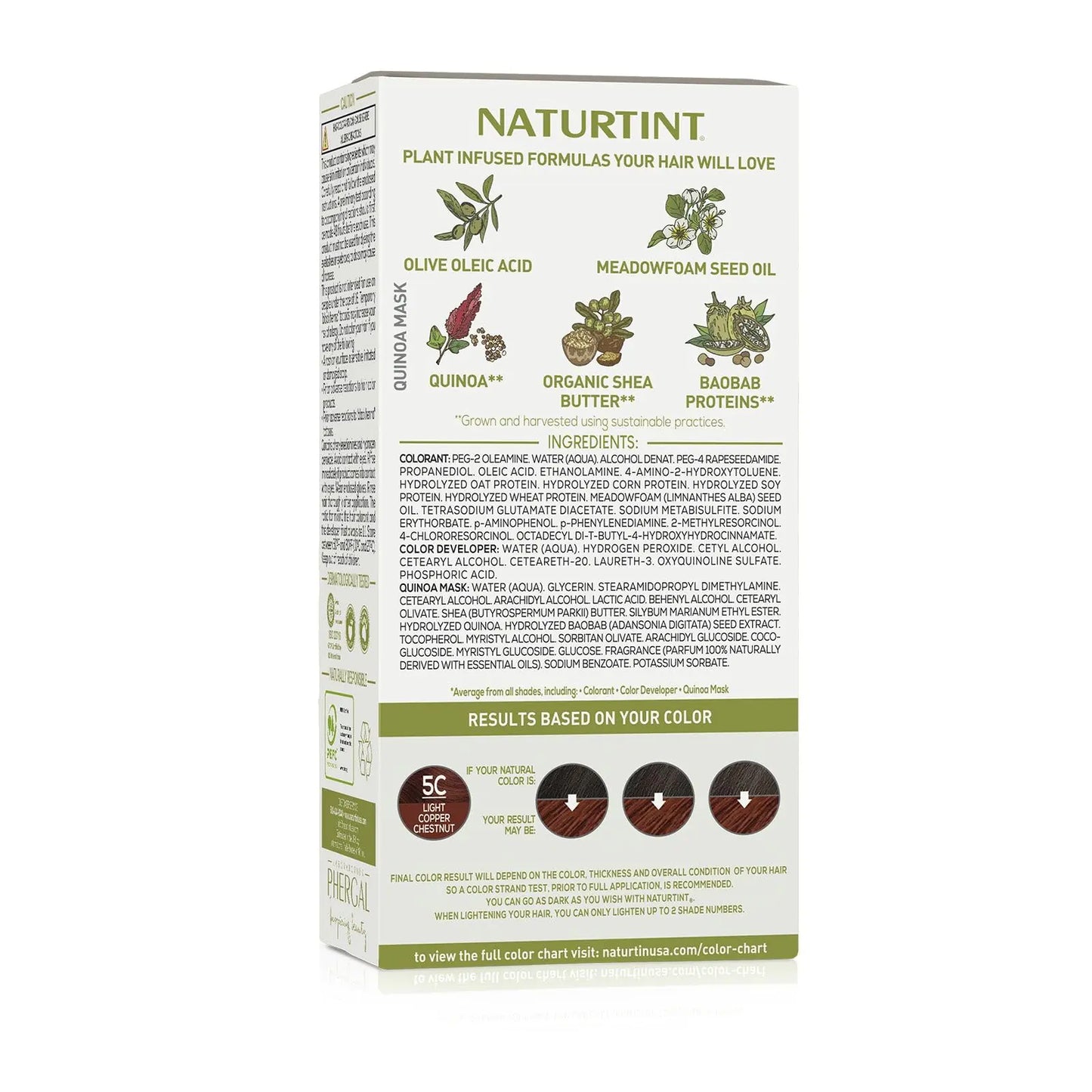 Naturtint Permanent Hair Color 5C Light Copper Chestnut (Pack of 1), Ammonia Free, Vegan, Cruelty Free, up to 100% Gray Coverage, Long Lasting Results