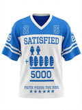 Men Matthew 14 Shirt American Football Tee (Blue & White)