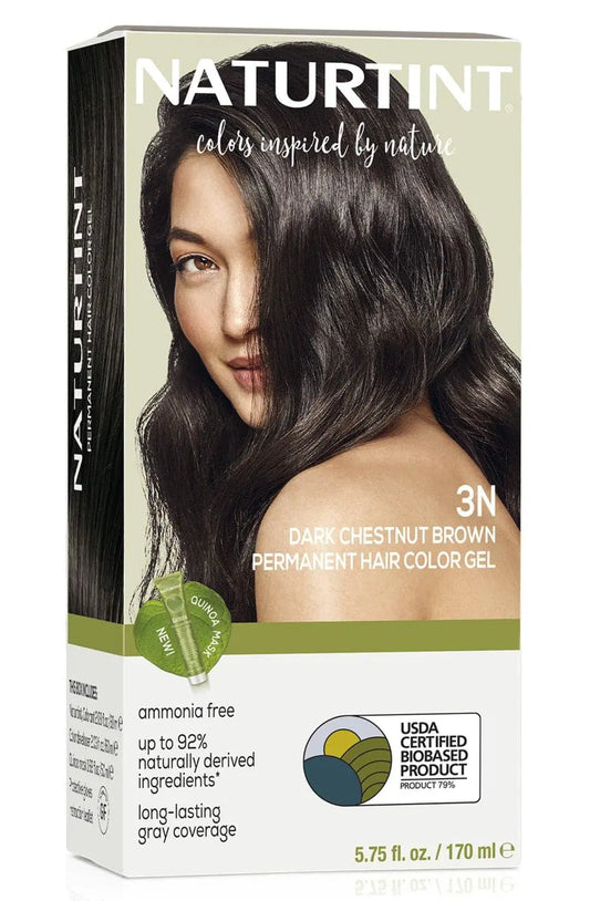 Naturtint Permanent Hair Color 3N Dark Chestnut Brown (Pack of 1), Ammonia Free, Vegan, Cruelty Free, up to 100% Gray Coverage, Long Lasting Results