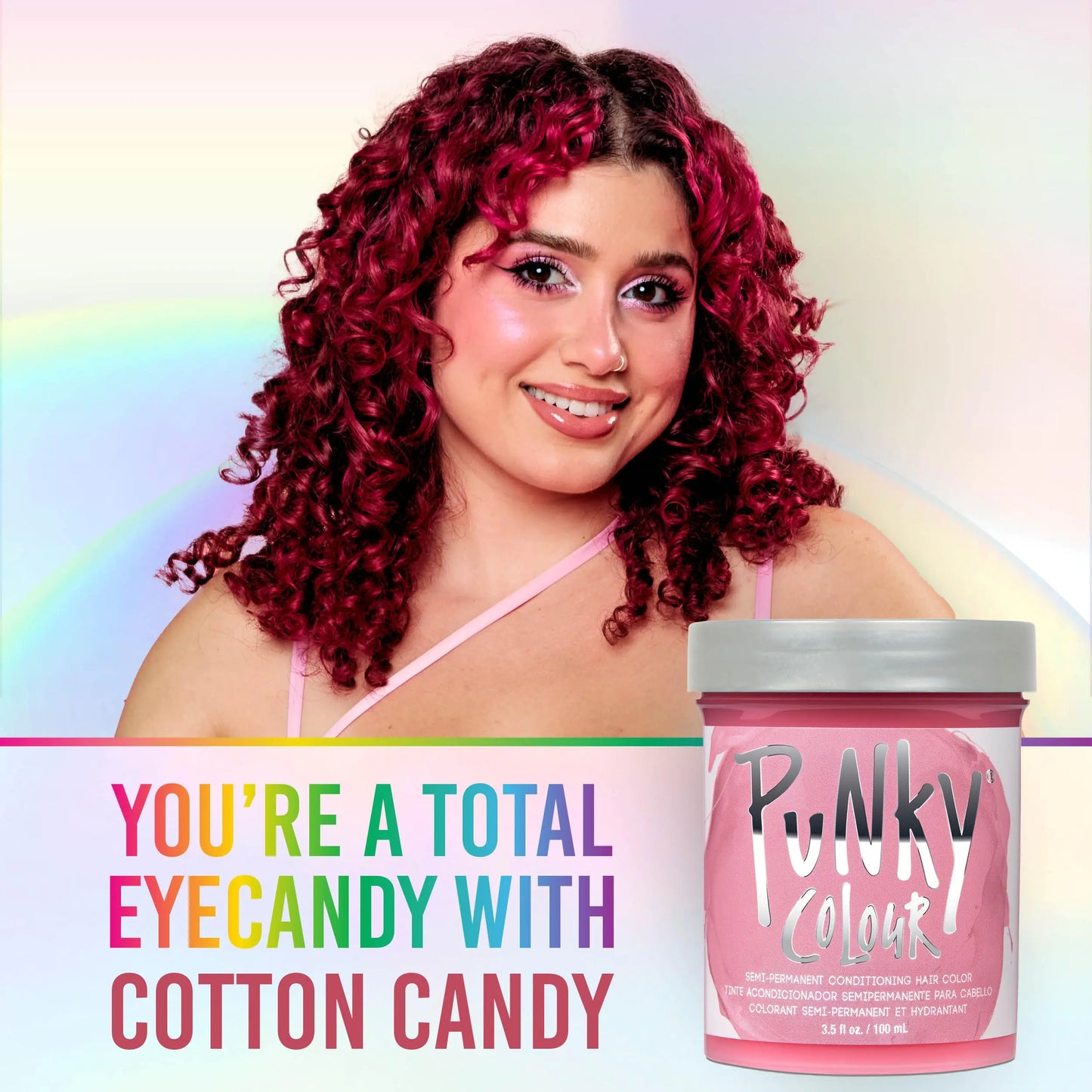 Punky Cotton Candy Semi Permanent Conditioning Hair Color, Vegan, PPD and Paraben Free, lasts up to 35 washes, 3.5oz 3.5 Fl Oz (Pack of 1)