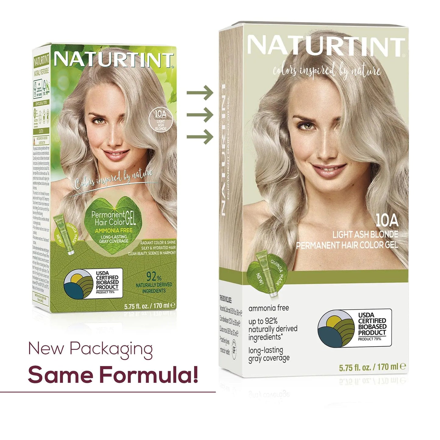 Naturtint Permanent Hair Color 10A Light Ash Blonde (Pack of 6), Ammonia Free, Vegan, Cruelty Free, up to 100% Gray Coverage, Long Lasting Results